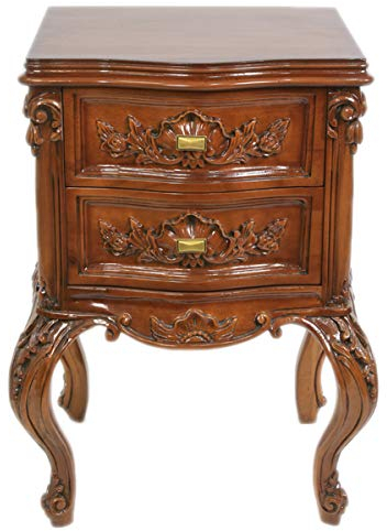Casa Padrino Barock Kommode Mahagoni H 70 cm, B 50 cm, T 40 cm - Nachttisch Kommode - Italienische Stil Möbel