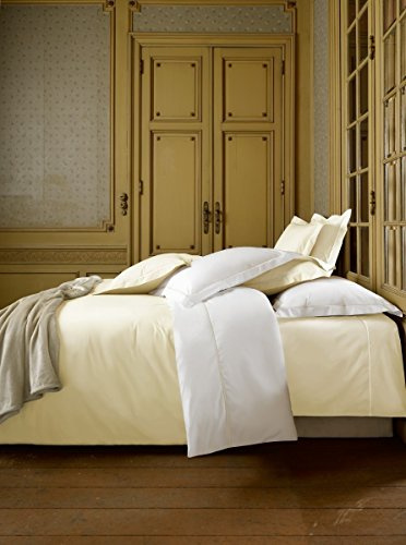 De Witte Lietaer Bumblebee Luxus-Bettwäsche-Set, Perkal, Bettbezug + Kissenbezüge, Baumwolle, Weiß/Ivory, 260 x 240 cm