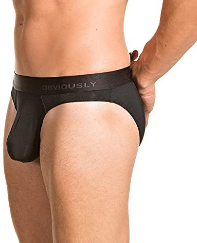 Obviously PrimeMan Hipster Brief (Medium, Black)