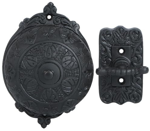 A29 Wireless Victorian Doorbell, Solid Brass Twist Doorbell in Oil Rubbed Bronze Finish – Mechanical, Vintage Doorbell with Manual Hand Turn Chime, Decorative Classic Design, Easy DIY Installation