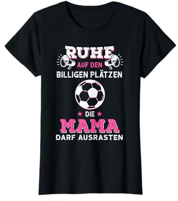 Fußballerin & Verein Geschenke Damen Fußball T-Shirt Schwarz S Klassisch, Sport Fußball-Design