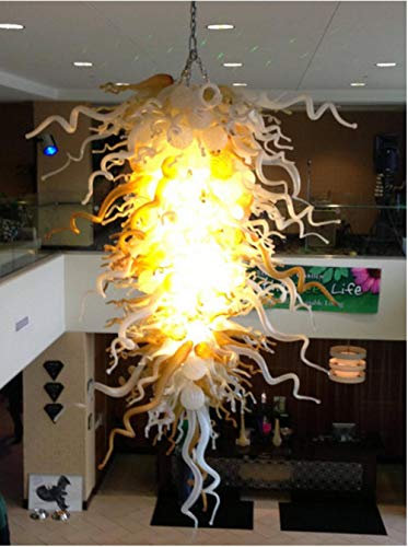 RACUT Fait à la main Lustre Lumière, verre Lustre Foyer Villa Murano Décor moderne suspendu LED artistique