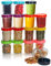 Belle Vous Lot de 16 Pot en Verre avec Couvercle en Plastique – 350ml Petit Pot Verre Rond Transparent Réutilisable et Hermétique - Sans BPA/Plomb - Lave-Vaisselle et Micro-Ondes - Pour Collations