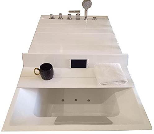 MNBVH Badewannenabdeckung, Holz-Plastik Falten Badewannenhalterung Isolierung und Staubdichte Lagerung Wasserdicht und Feuchtigkeitsbeständig Bathtub Cover 160×70 cm