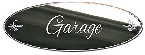 Plaque de Porte Garage en Plexi Miroir Autocollant - Plaque Miroir Adhésive - Dimensions 16 x 6 cm - Décoration pour Porte - Pastilles Doubleface au Dos