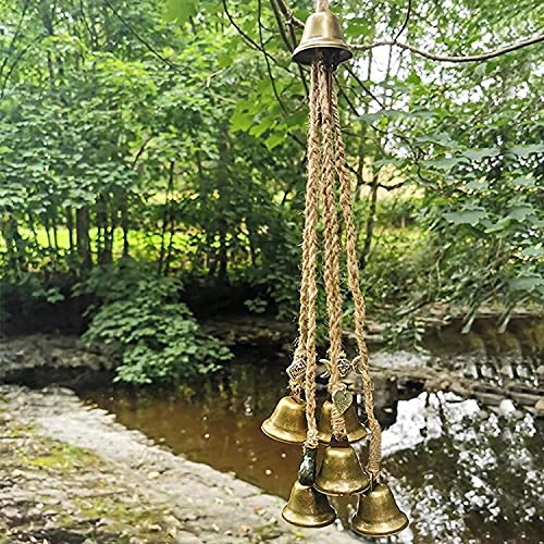 Bronzefarbene Glocke Windspiele Aufhänger Fengshui Glocke Vintage Drachenglocke Fengshui Windspiele für Haus Garten Hängend Viel Glück Segen (6 Stück, 65 mm)