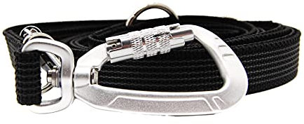 Twinkys Dog Style Dreifach verstellbare Hundeleine gummiert 20 mm breit mit Sicherheitskarabiner 3 Meter Schwarz