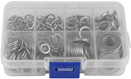 Set di Rondelle Piatte in parti di fissaggio fermo rondelle Acciaio Inossidabile 200 Pezzi e Assortimento di Rondelle di Sicurezza Divise M5 M6 M8 M10 Metrico