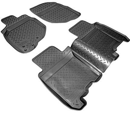 Recambo 3D Gummi Fußmatten kompatibel für Honda Jazz | Typ GD GE | BJ 2002-2008 | Auto Gummimatten | Passgenau | mit Rand | schwarz