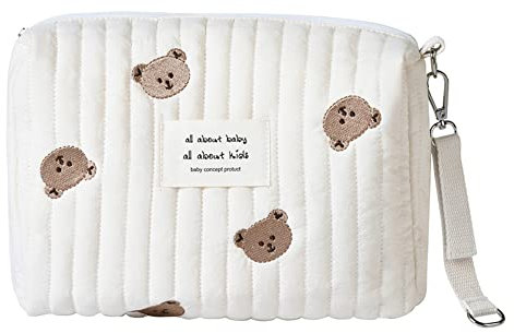 Youihom Sac a Langer Bébé Trousse Ours Mini Fourre-tout Sac à Main Maman Sacs à Langer Portable Poussette Shopping Voyage Poches de Rangement Beige Organiseur Enfant Fille Garcon Cadeau (bear)