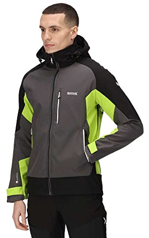 Regatta Herren Softshelljacke Hewitts VII grau/schwarz/grün - XXL