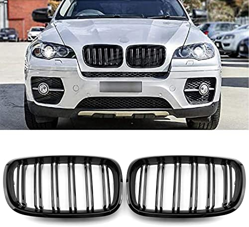 YIUBCZOQI Radiator Grille for X5 E70 X6 E71 2006-2013 Kidney Double Bridge Sport Gloss Black