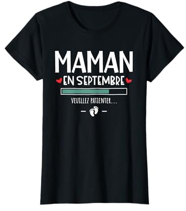 Maman en Septembre 2024 Annonce De Grossesse Pour La Famille T-Shirt