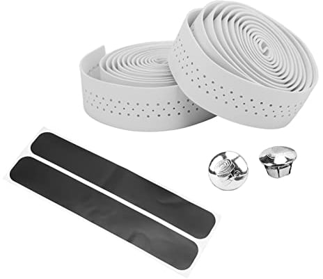 VBESTLIFE Fahrradlenkerband, 1 Paar Wasserdichtes Fahrradlenkerband Rutschfestigkeit PU-Leder Straßenfahrzeug Lenkerband (Weiß)