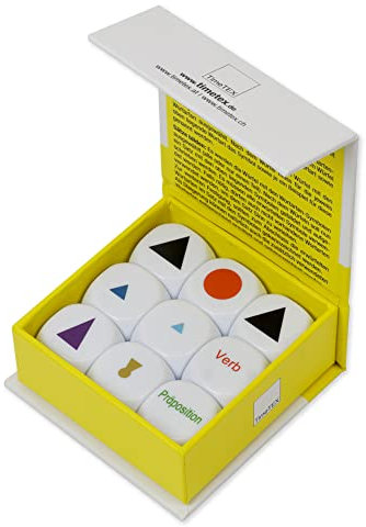 TimeTEX Würfel-Set Deutsch Wortarten-Symbole - 9 teilig - für den Deutsch-Unterricht - aus Kunststoff - 20 mm - 92611