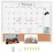 TORASO Whiteboard-Kalender und Korktafel, 59,9 x 80 cm, Kombination aus trocken abwischbarem Whiteboard und Pinnwand, weißer Rahmen, Kalender/Kork-Kombi-Tafel (ZHYL-WH-6080)