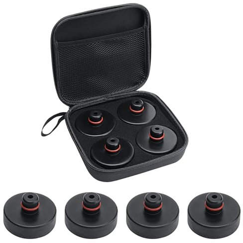 ushilife 4 Pezzi Tampone in Gomma per Cric Compatibile con Tesla Model 3/Y/X/S, Jack Pad con Scatola di Immagazzinaggio, Tampone Sollevamento Adattatore Jack Lift Pad Adapter Tool