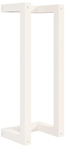 vidaXL Porte-Serviette Blanc 23x18x60 cm Bois de pin Massif