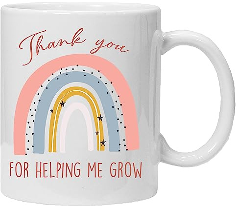 Jungle Mug Taza para profesor | I Thank You for Helping me to Grow | Taza para profesores de Navidad | Profesor de fin de curso | Regalos para profesor | Regalo de asistente