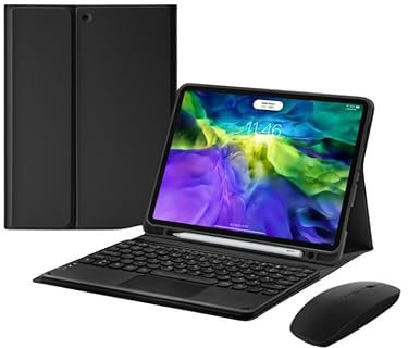 CLALOC Custodia Tastiera per Samsung Galaxy Tab S8 11 con Mouse,Custodia Morbida Intelligente con Tastiera Bluetooth,Cover per Tablet Tastiera Wireless Staccabile E Supporto per Matita,Nero