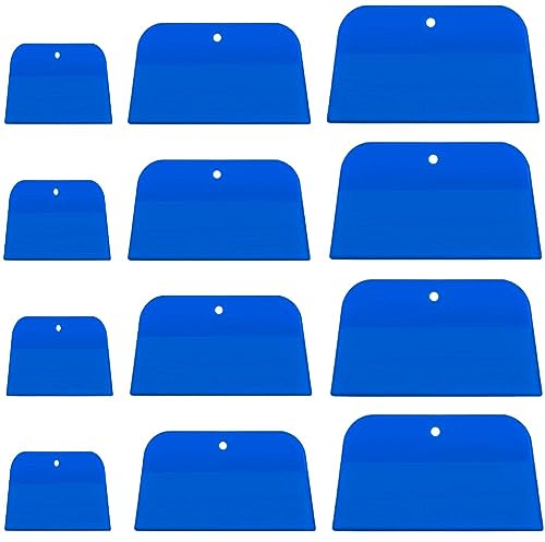 Accfore Lot de 12 écarteurs de remplissage de carrosserie en plastique dur pour application de mastic, vernis, calfeutrages et peinture (bleu)