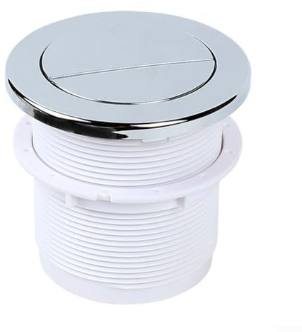 Pneumatic Dual Flush Button, 84x98mm Twin Hose Pneumatic Flush Mechanism Chrome Finish for Concealed Cisterns Home Bathroom Use