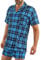 sesto senso Pyjama Homme Elégant Carreaux et Manches Courtes Coton Chemise Boutonnée Shorts 2629/13 4XL