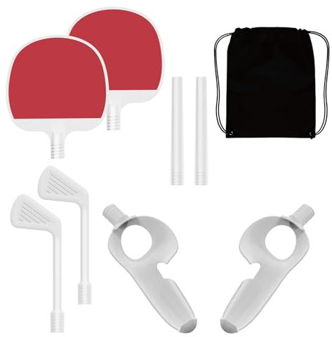 VR Table Tennis Paddle Grip Handle Adapter Golf Stick for Meta Quest 3, Table Tennis VR Game Joystick Gaming Grip Body Motion Set Accessories
