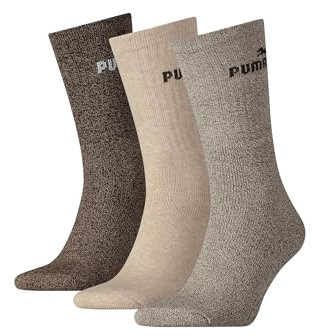 PUMA Sportsocken Tennissocken Crew Tennis Socken Unisex für Damen und Herren 3 Paar, Farbe:Chestnut Combi, Socken & Strümpfe:43-46