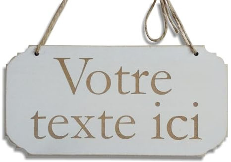 PlaqueMarket | Panneau en Bois Personnalisée avec Votre Texte | Personnalisable Plaque de Porte Cadeau d'anniversaire Pancarte de mariage Suspendue Maison Toilette Magasin Chambre