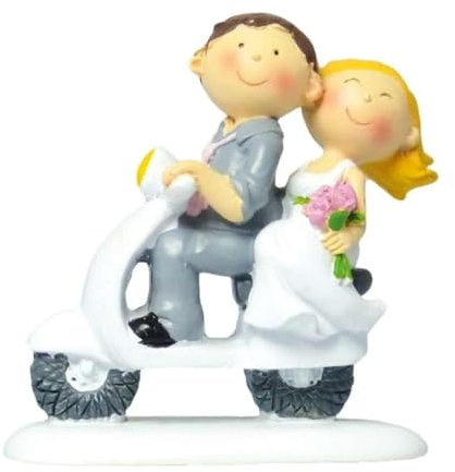 Cake Company Cake Topper Brautpaar auf Roller I Hochzeit Tortendekoration für besondere Momente I Tortenfigur aus hochwertigem Material
