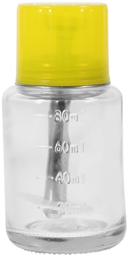 Healeved Bouteille Pompe Vide en Verre Transparent Distributeur À Pression Réutilisable pour Dissolvant Vernis À Ongles Toner Et Démaquillant Format Voyage 9.50 X 5.20 X 5.20 cm 1 Pièce