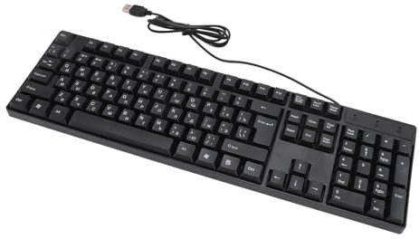 Acouto Minderheitensprachentastatur, 4,9 Fuß Langes Kabel, Ergonomisches Design, Leichte Universal-Computertastatur für Büro, Zuhause und Unternehmen (Russisch)