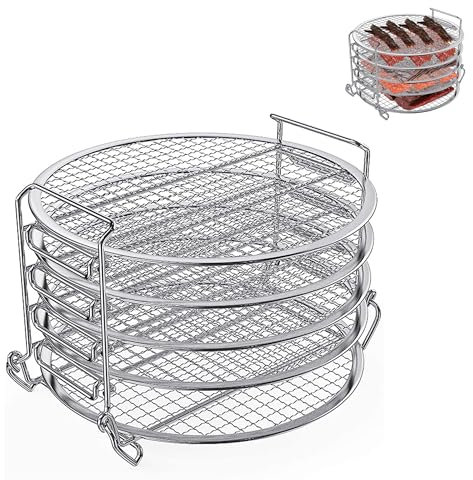 Moyios Dehydrator Rack Stainless Steel Stand Ninja Foodi Air Fryer Accessories. Dehydrator Rack for Ninja Foodi 6.5 & 8 Qt and Ninja Pressure Cooker, Compatible with Instant Pot Duo Crisp 8 Qt