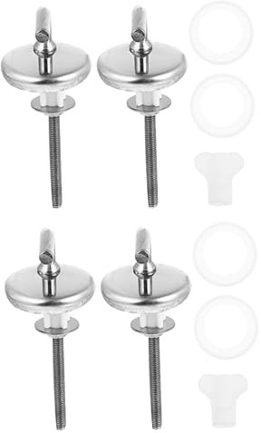 jojofuny 4 Piezas bisagra de la tapa del inodoro reemplazo de bisagras de asiento de inodoro tornillos para tapa de inodoro tapadera wc tapaderas wc Tornillos para asiento de inodoro