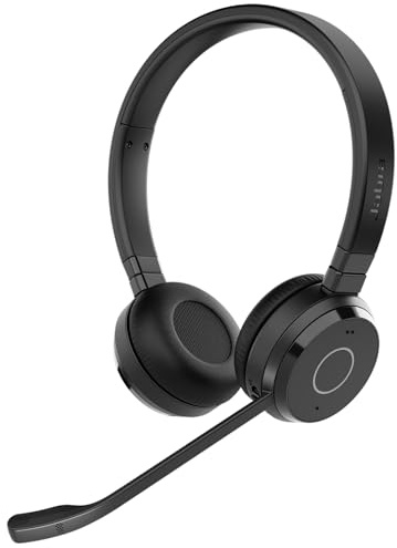 Jabra Evolve 65 TE (Third Edition) - Cuffie wireless dual-ear con microfono a cancellazione del rumore, durata della batteria 16 ore, doppia connettività, certificazione MS Teams, supporta altre