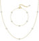 CASSIECA 14K Gold Vergoldet Schmuck Set Zirkon Simulierte Diamant Damen CZ Kette Halskette Schichtung Armbänder