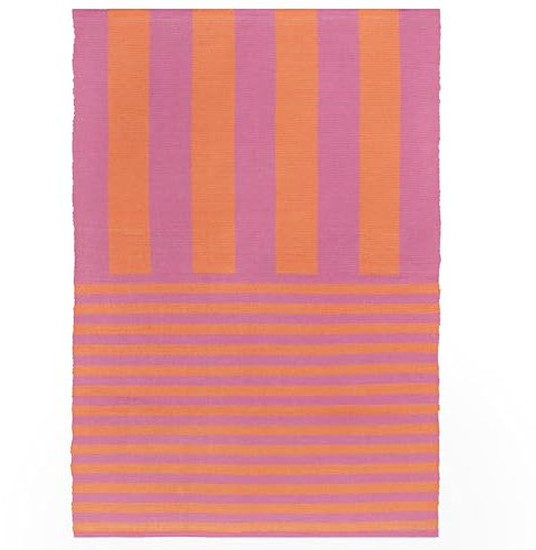 furn. Bedruckter Innen-/Außenteppich „Deck Stripe“ – Orange/Rosa – 120 x 170 cm