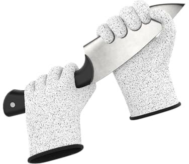 STONE REEF Schnittschutzhandschuhe Größe L – Level 5 Schutz, Lebensmittelecht, EN 388 Zertifiziert, Schnittfeste Handschuhe für Küche, Garten, Handwerk, Metzger und Outdoor-Arbeiten