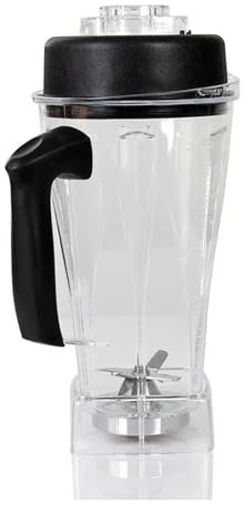 CINDTRGA Vaso de licuadora de 2 l + Tapa for exprimidor de 64 oz, Jarra de licuadora, Tapa de Vaso, Piezas de Cuchillas Compatible con Vitamix, Recipiente de licuadora Transparente