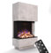 GLOW FIRE Kaminofen PR14 mit realistischem 3D E-Motion LED-Feuer - Stand-Elektrokamin mit Heizung und Kaminfeuer, Knistereffekt & Timer, max. 1500 W, 85x150x35cm, Beton