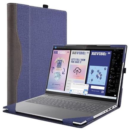 Laptop-Schutzhülle für Lenovo Yoga 7i 2-in-1 16 Zoll Gen 10 für Yoga 7 2-in-1 16ILL10 16AKP10 [Do Check Modelle] Abnehmbare Notebook-Hülle Computertasche PU-Zubehör mit Wärmeableitungsloch (blau)