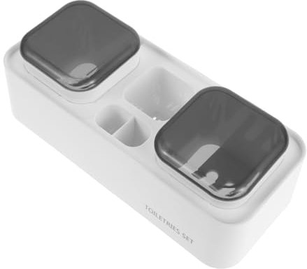 VICASKY Zahnbürstenhalter Set Für Badezimmer Wandmontage Ohne Bohren Spülbecher Organizer Fächern Für Zahnbürsten Und Zahnpasta