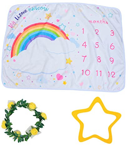 CIMAXIC Decke Personalisiert Decke Monatsmeilenstein- Neugeborenen-fotohintergrund Fotohintergrund Flanellmaterial Schlaf Monatliche Meilenstein