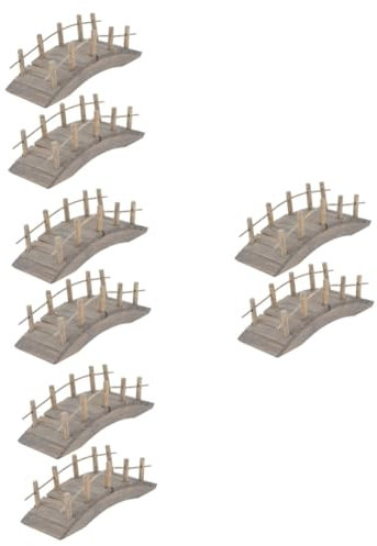 ibasenice 4sets Mini Wooden Arch Bridge Village Fairy Garden Miniatures Bridge Figurine Decoration Dollhouse Arch Bridge For Garden Bridge for Doll Bridge Garden Tiny Mini House 2pcs*4