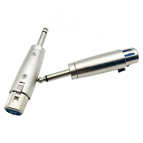 HONGLINSONG 2 PCS XLR Female to Jack Adapters 3-Pin Cannon Connector to 6.35mm (1/4 Inch) Mono Jack Plug for Microphones, Instruments, and PA Systems, Durable Gold-Plated Connectors