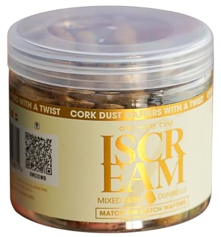 OMC iScream Cork Dust Wafters - Balanced Dumbbell Carp Hookbaits | Match The Hatch Wafters with Water Soluble Aroma for Carp Fishing