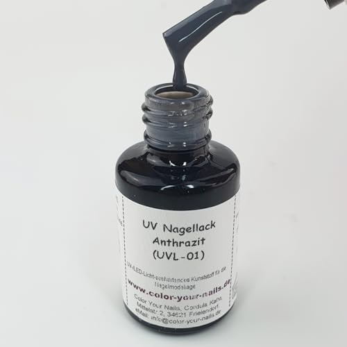 Color Your Nails UV-Nagellack, Polishgel, 5ml, UV/LED-härtend, Professionelle Qualität (Anthrazit (UVL-01))