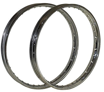 Citomerx Felgen Set Chrom Custom 1,60 x 21 Zoll 36-Loch passend für Mofa | kompatibel mit Moped Mokick Motorrad, Simson Gelände Umbau, Tuning, GS