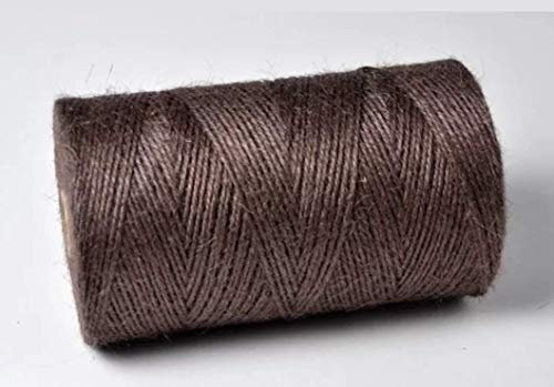 3 Ply Coloured Jute Twine Spool of 328ft / 100mtrs Gift Garden Burlap Craft string cord (Chocolate Brown)